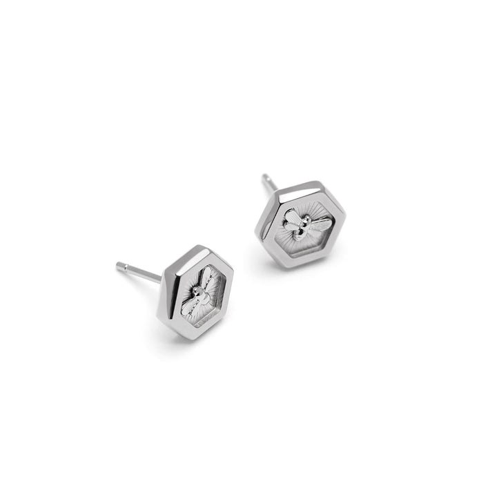 Olivia Burton Signature Minima Bee Silver Stud Earrings - 24100105