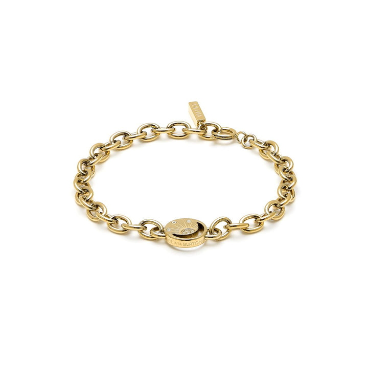 Olivia Burton Sun and Moon Disc Gold Link Bracelet - 24100160