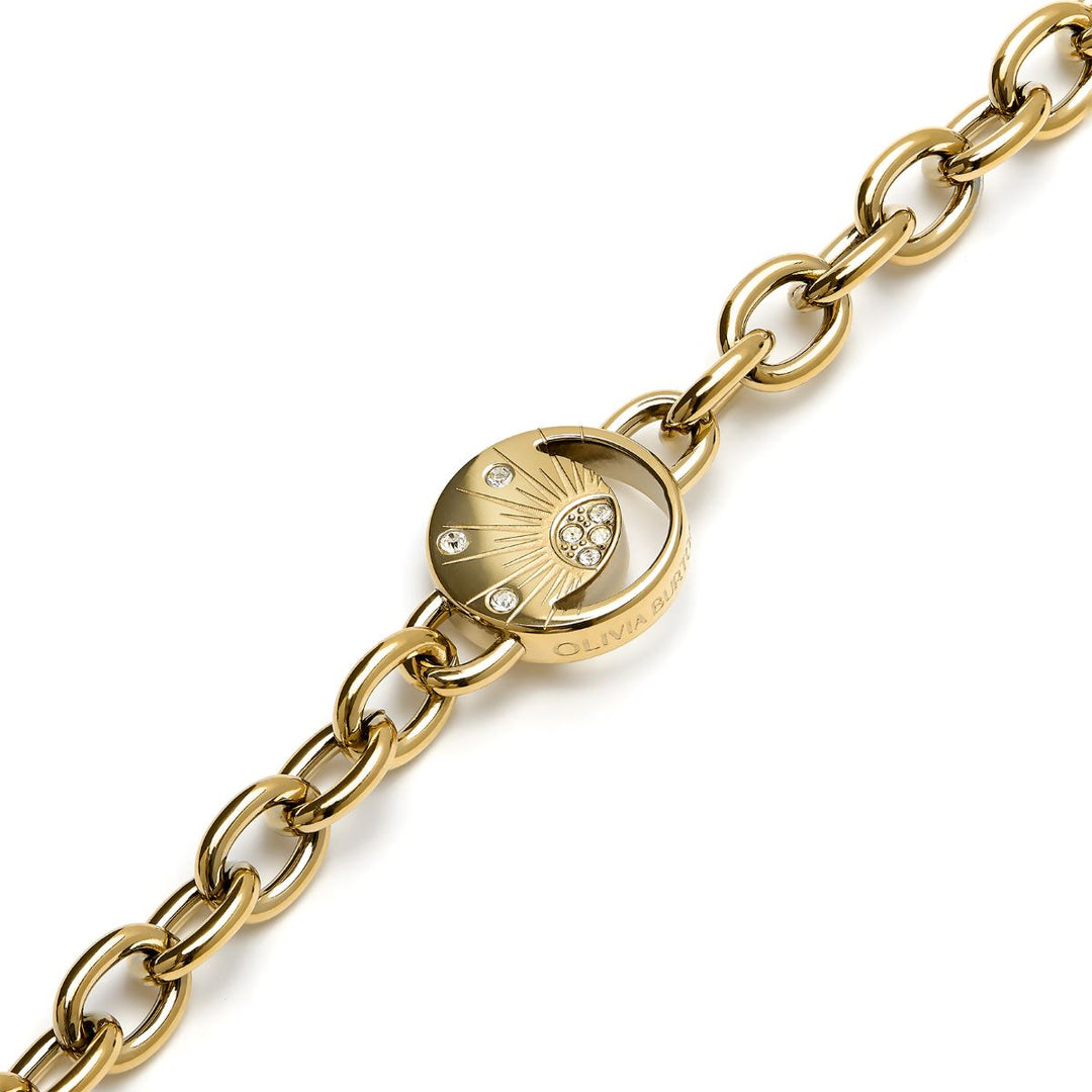 Olivia Burton Sun and Moon Disc Gold Link Bracelet - 24100160