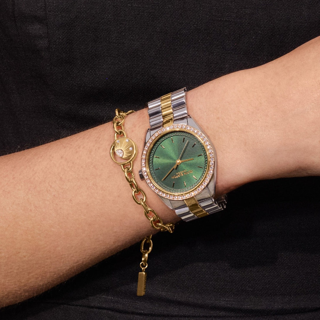 Olivia Burton Sun and Moon Disc Gold Link Bracelet - 24100160