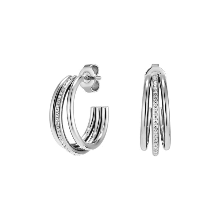 Olivia Burton Trend Edition Ever Stacked Claw Silver Tone Hoop Earrings - 24100294