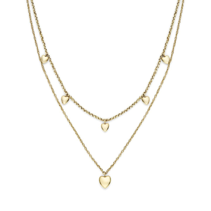 Olivia Burton Classic Mini Heart Gold Plated Double Chain Necklace. Item code 24100457.