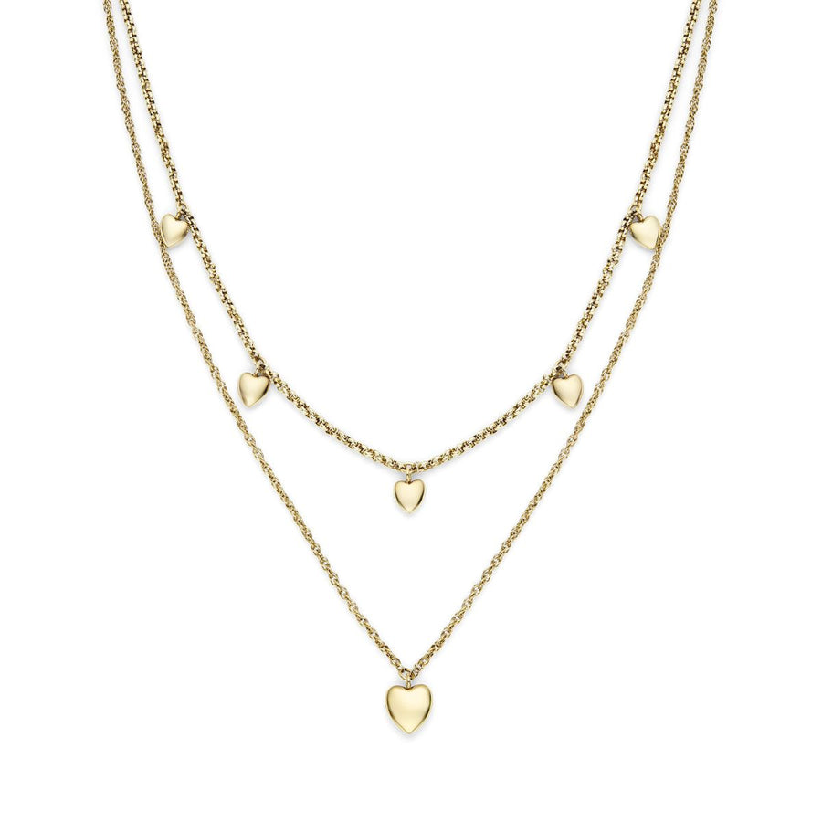 Olivia Burton Classic Mini Heart Gold Plated Double Chain Necklace. Item code 24100457.