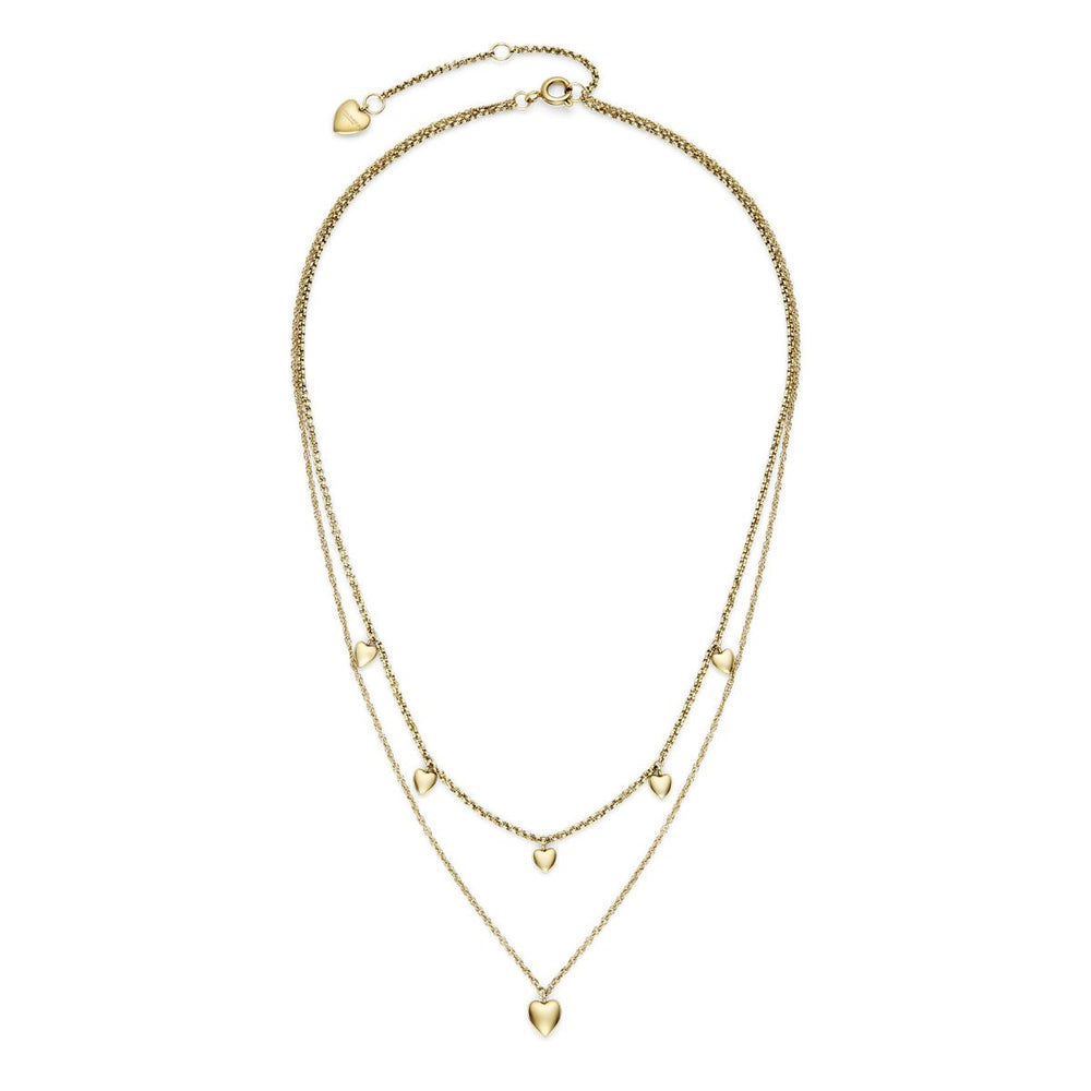 Olivia Burton Classic Mini Heart Gold Plated Double Chain Necklace. Item code 24100457.