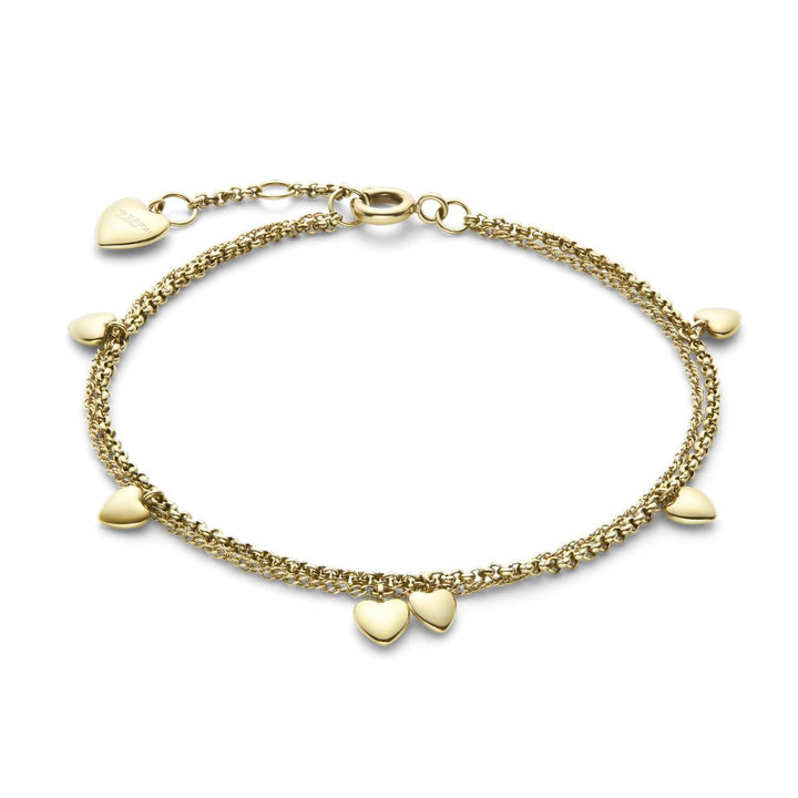 Olivia Burton Classic Mini Heart Gold Plated Double Chain Bracelet. Item code 24100460.