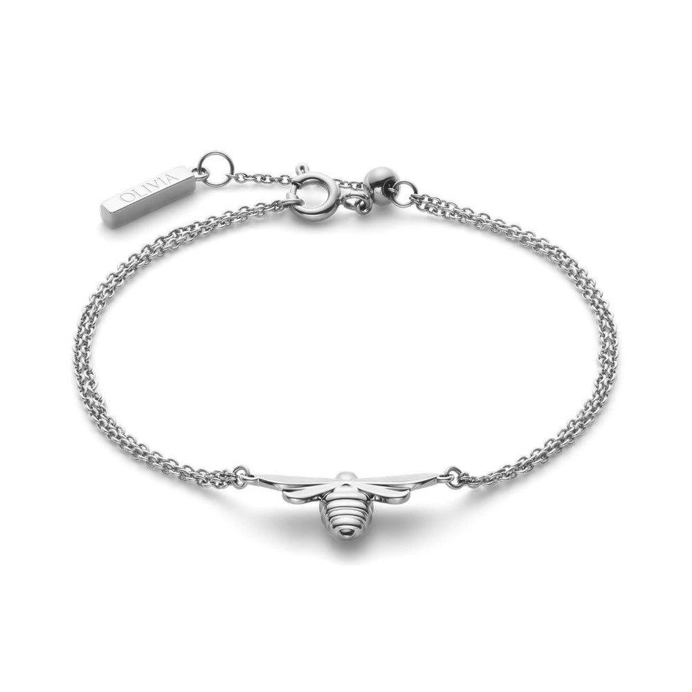 Olivia Burton Signature Honey Bee Silver Tone Bracelet. Item code 24100476.