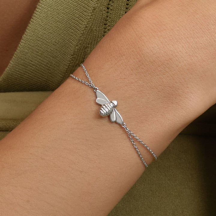 Olivia Burton Signature Honey Bee Silver Tone Bracelet. Item code 24100476.