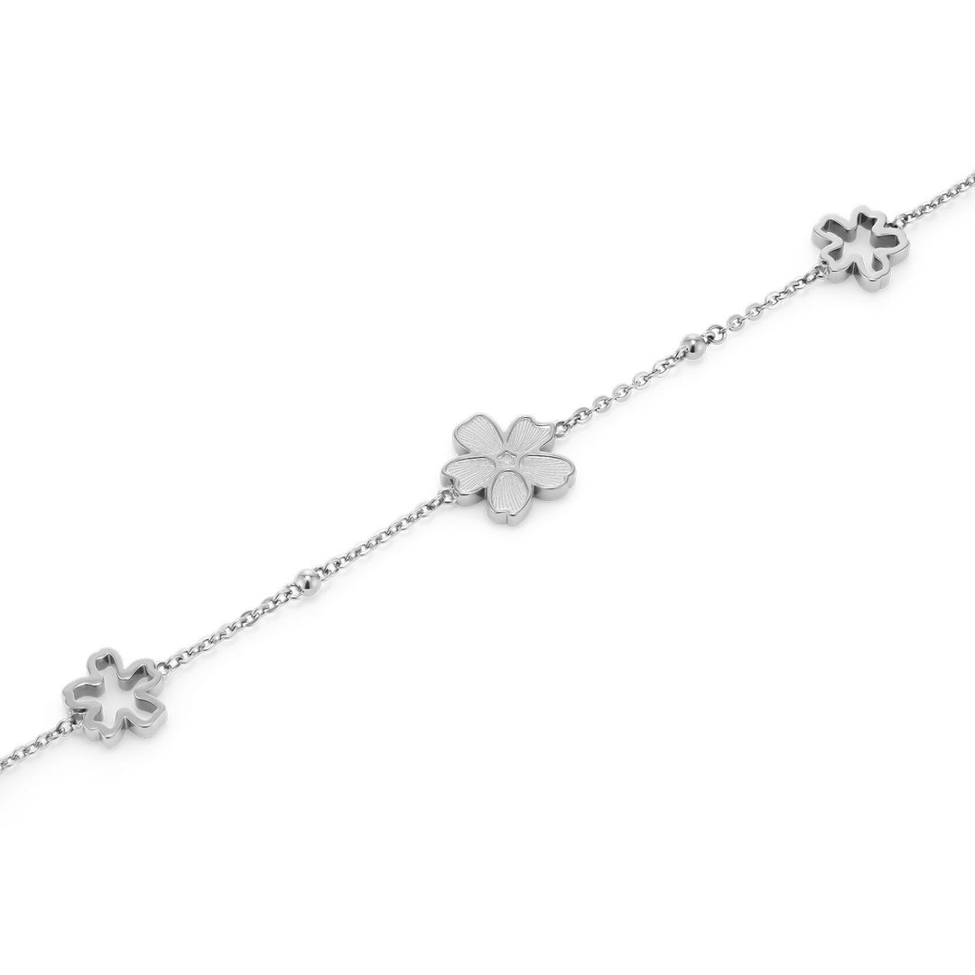 Olivia Burton Forget Me Not Floral Silver Tone Bracelet