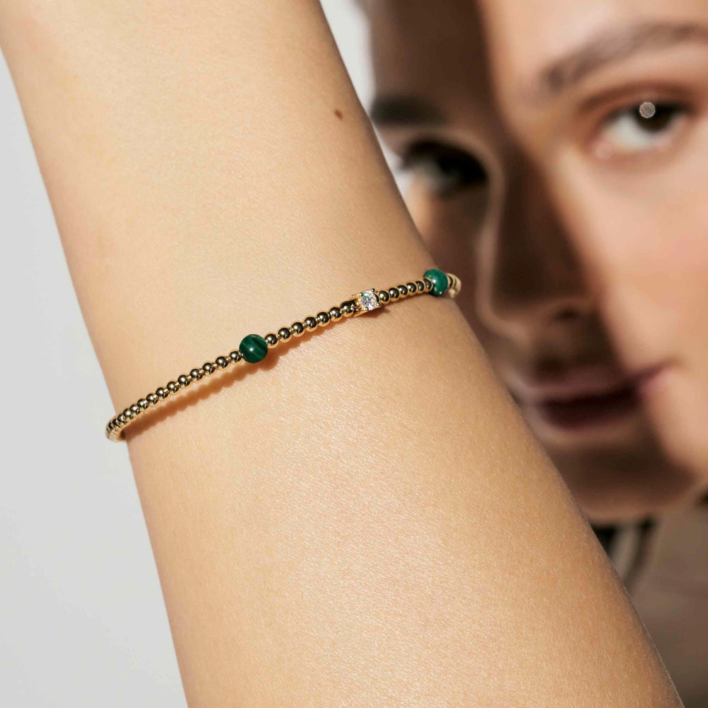 Niche Jewellery Nomination Siren Dream Gold Plated Green Malachite Bangle detail