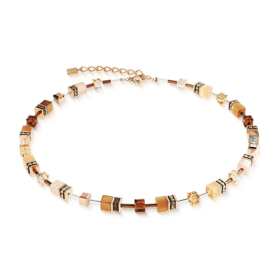 Coeur De Lion GeoCUBE Iconic Necklace - Mocha Mousse - 2838101100