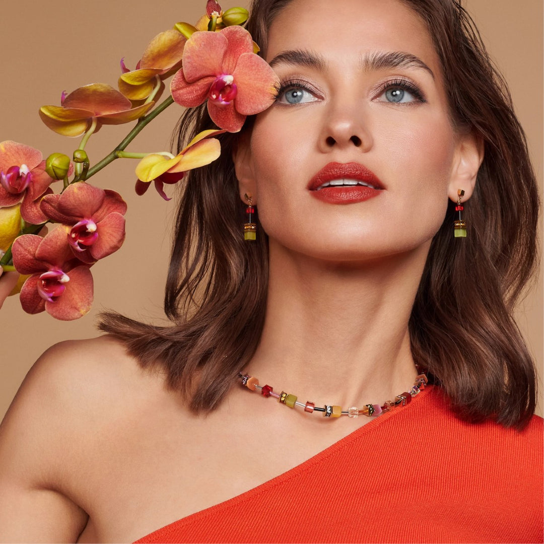 Coeur De Lion GeoCUBE Earrings - Iconic Multicolour Indian Summer