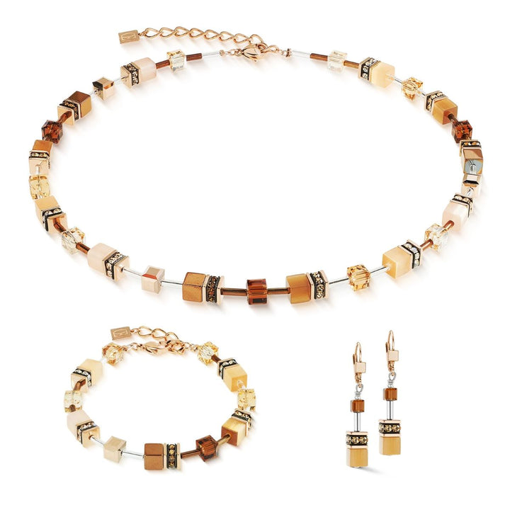 Coeur De Lion GeoCUBE Iconic Necklace - Mocha Mousse - 2838101100