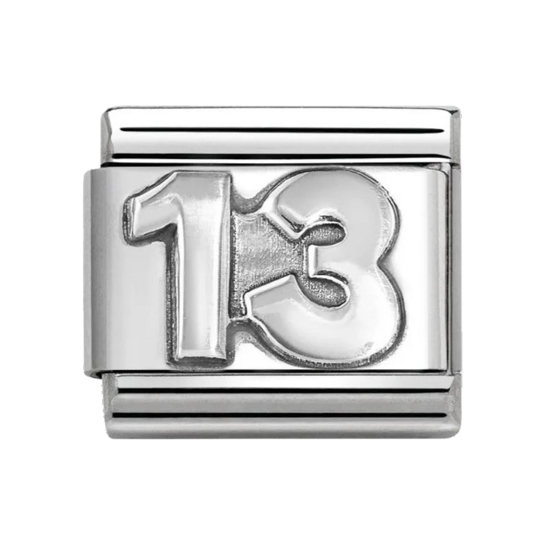Nomination Silver Oxidised Number 13 Charm