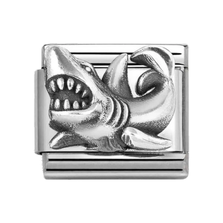 Nomination Classic Silver Oxidised Shark Charm 330101/87