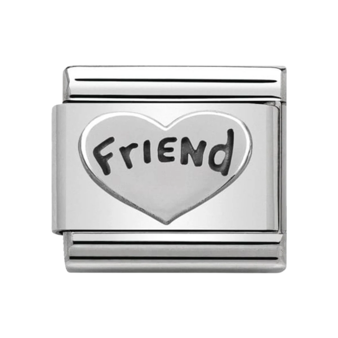 Nomination Classic Oxidised Symbols - Stainless Steel and Sterling Silver Friend Heart 330101_18