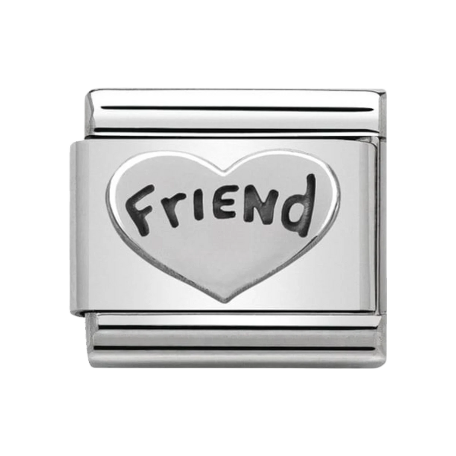 Nomination Classic Oxidised Symbols - Stainless Steel and Sterling Silver Friend Heart 330101_18