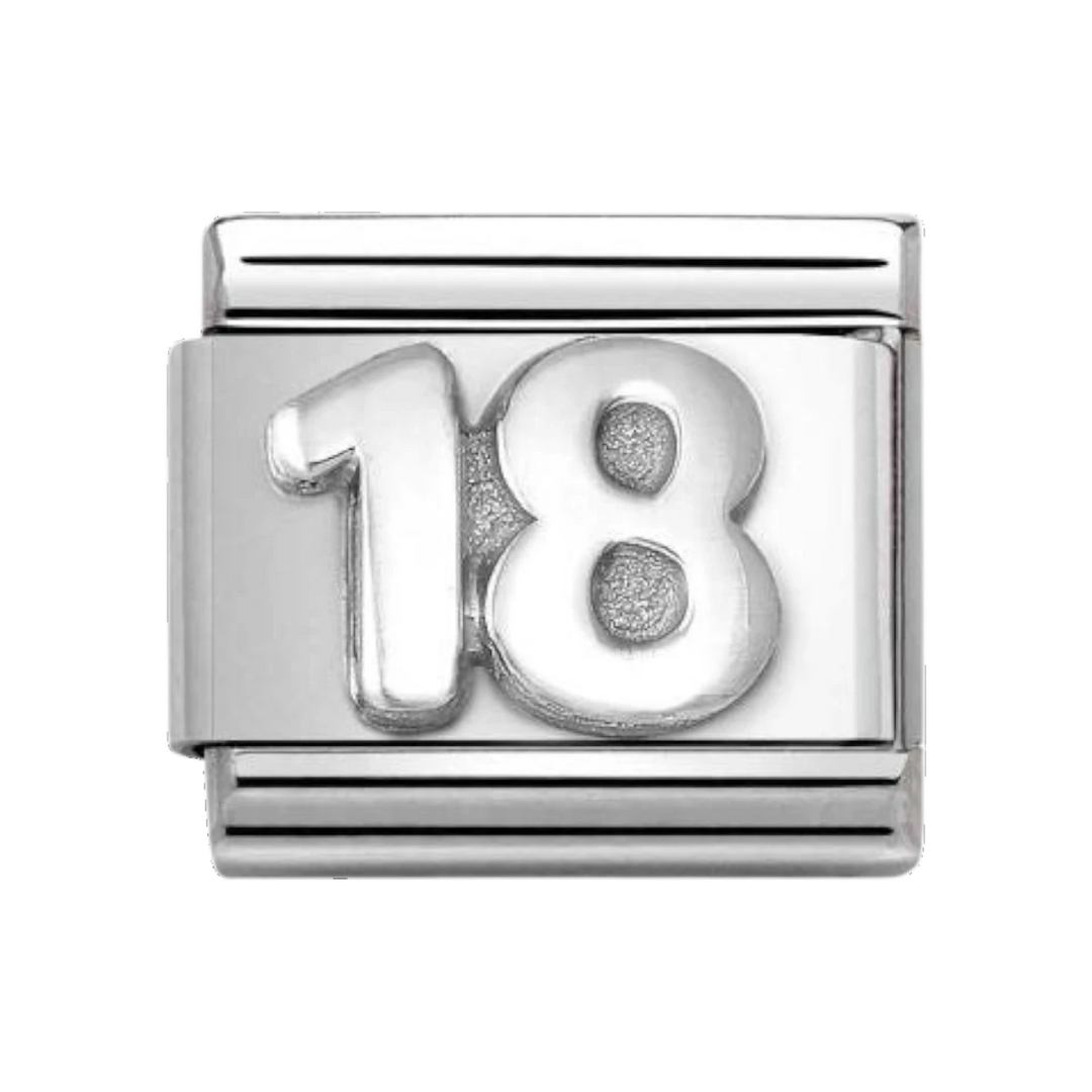 Nomination Classic Oxidised Silver Number 18 Charm 330101_56