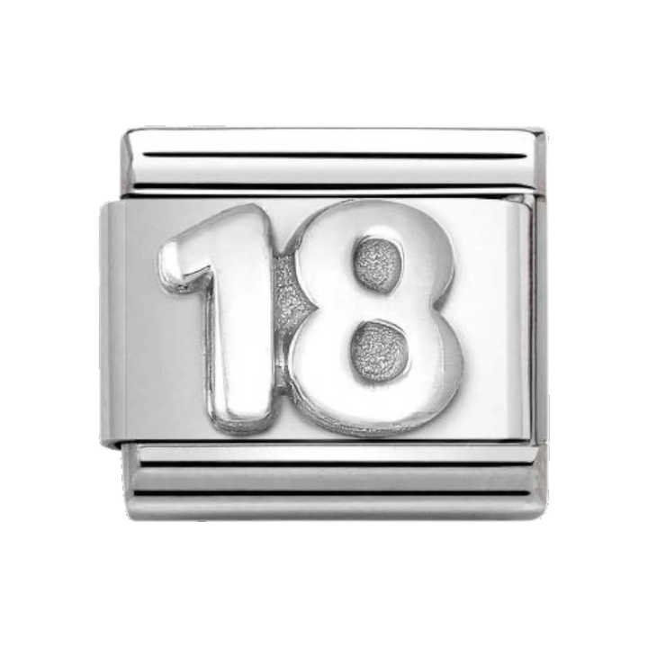 Nomination Classic Oxidised Silver Number 18 Charm 330101_56