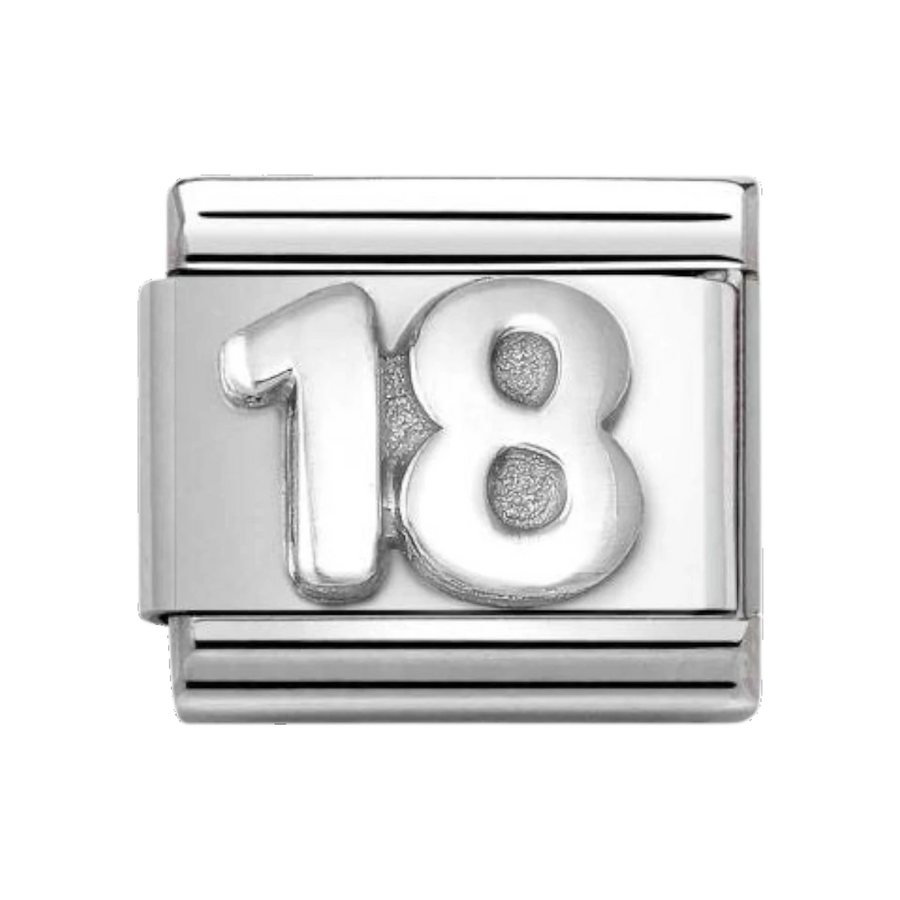 Nomination Classic Oxidised Silver Number 18 Charm 330101_56