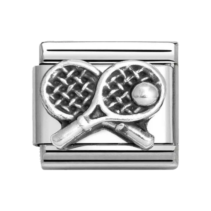 Nomination Silver Tennis Rackets with Ball Charm