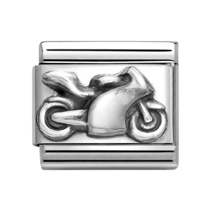 Nomination Classic Oxidised Motorbike Silver Charm - 330101_69