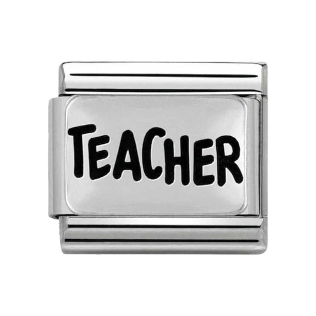 Nomination Classic Charm Oxidised Steel and 925 Silver Teacher 330102_39