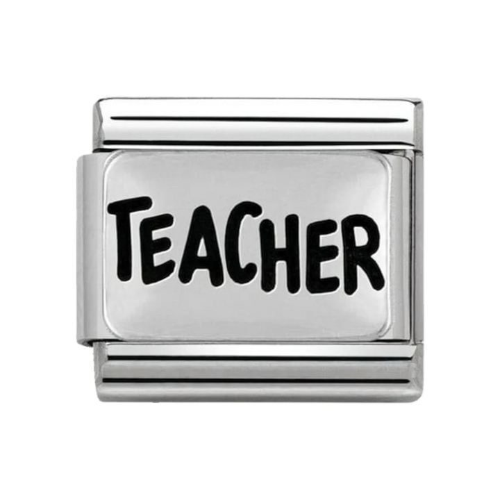 Nomination Classic Charm Oxidised Steel and 925 Silver Teacher 330102_39