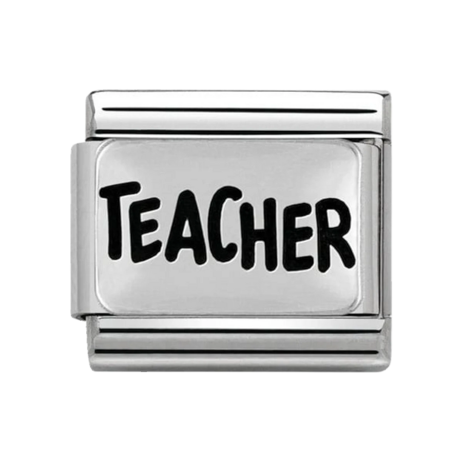 Nomination Classic Charm Oxidised Steel and 925 Silver Teacher 330102_39