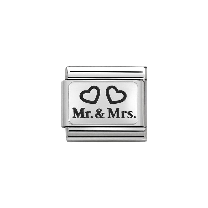 Nomination Classic Oxidised Charm - Stainless Steel and 925 Silver Mr and Mrs 330109_01