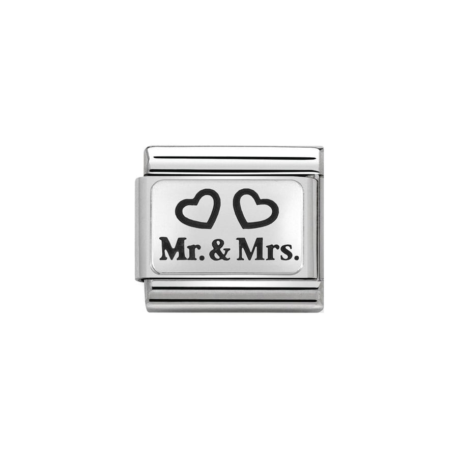 Nomination Classic Oxidised Charm - Stainless Steel and 925 Silver Mr and Mrs 330109_01