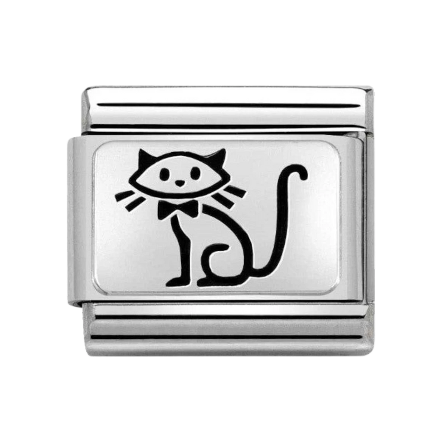 Nomination Classic Stainless Steel and Silver Family Cat Charm 330109_53