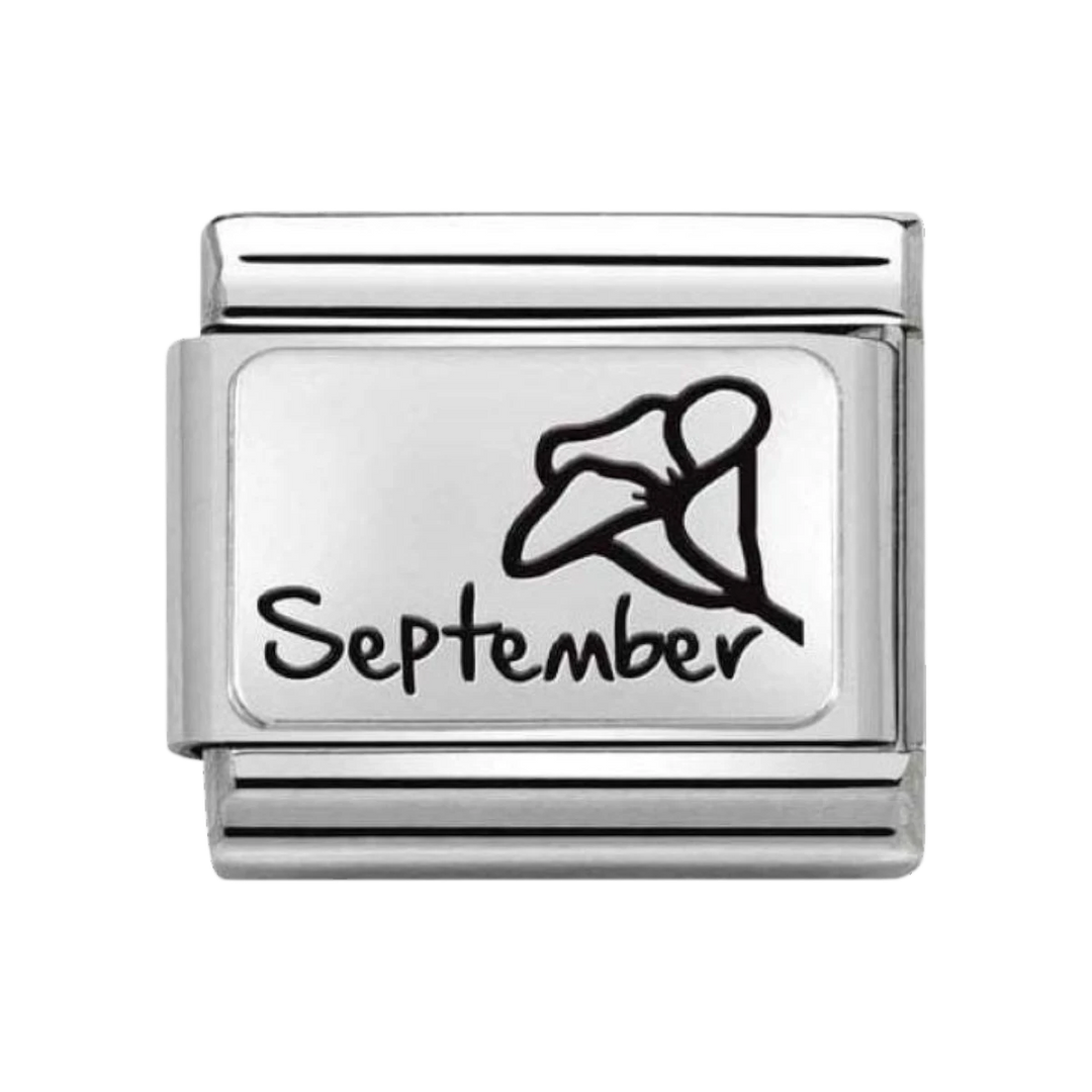 Nomination Classic Silver Oxidised September Birth Flower