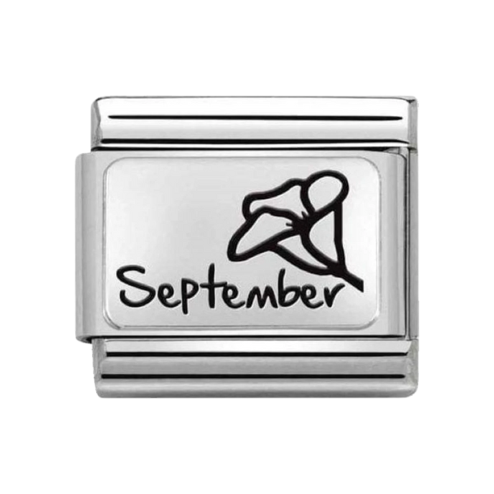 Nomination Classic Silver Oxidised September Birth Flower