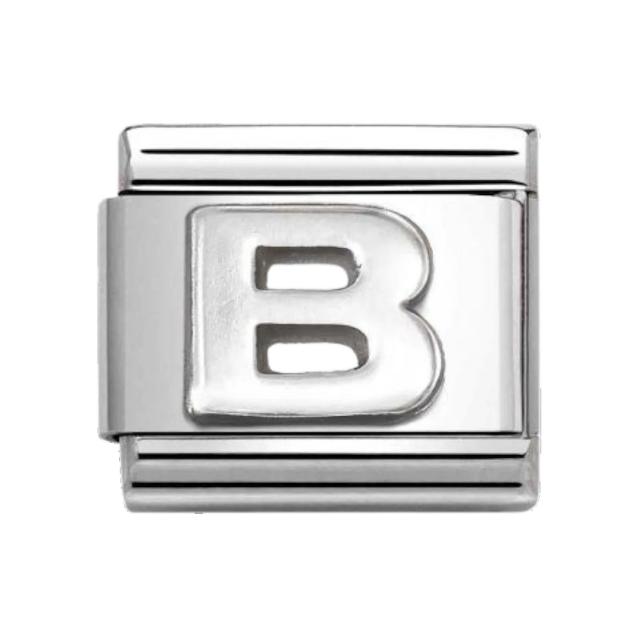 Nomination Classic Oxidised Silver Letter B Charm 330113_02
