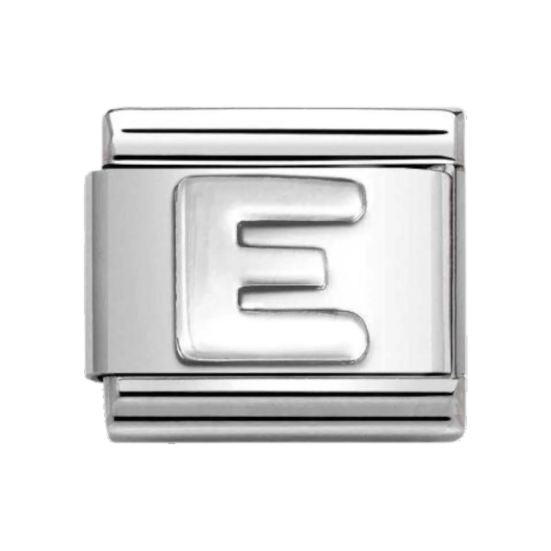 Nomination Classic Oxidised Silver Letter E Charm 330113_05