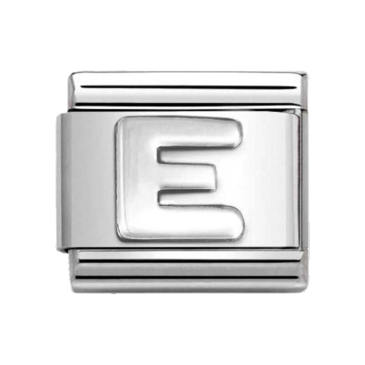 Nomination Classic Oxidised Silver Letter E Charm 330113_05