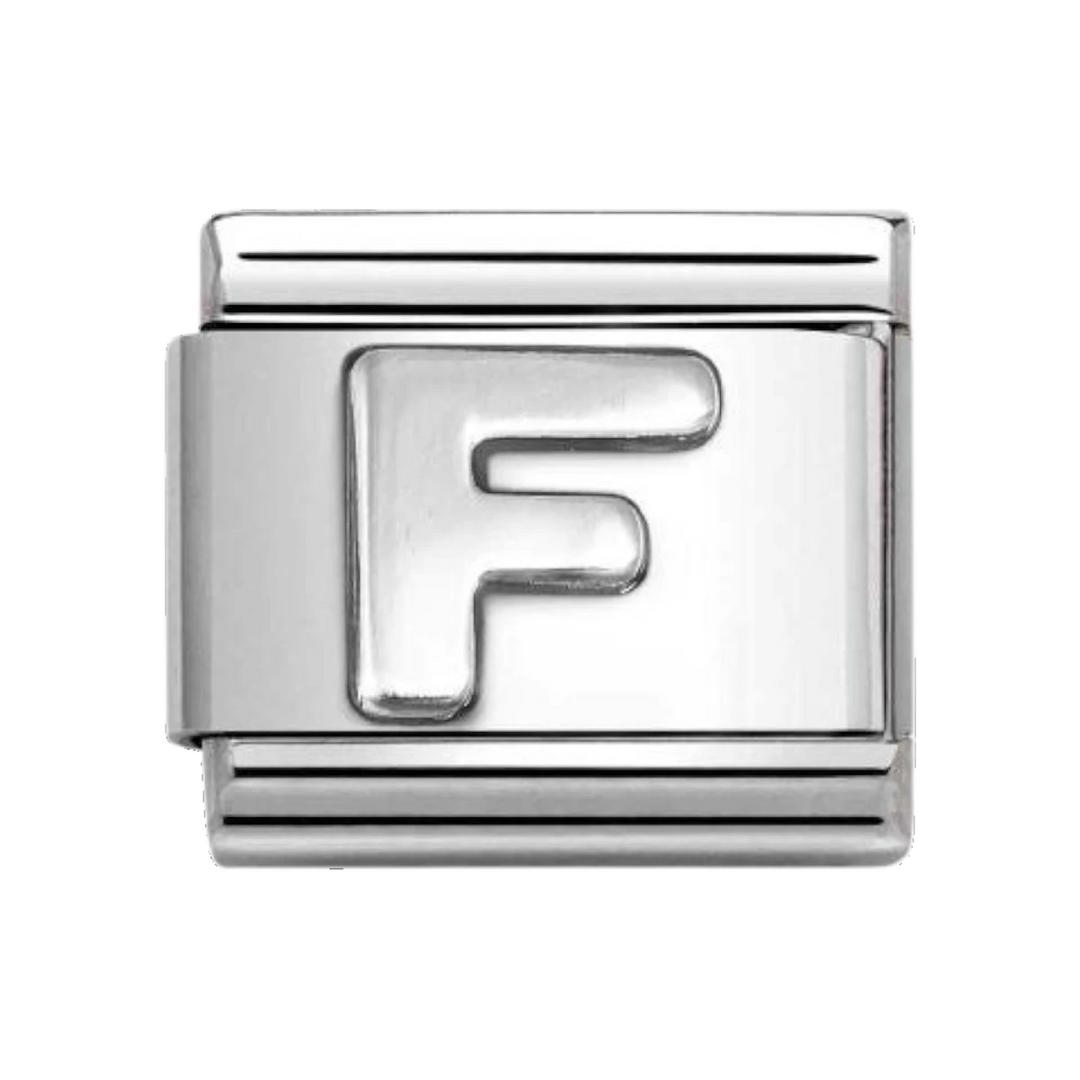 Nomination Classic Oxidised Silver Letter F Charm 330113_06