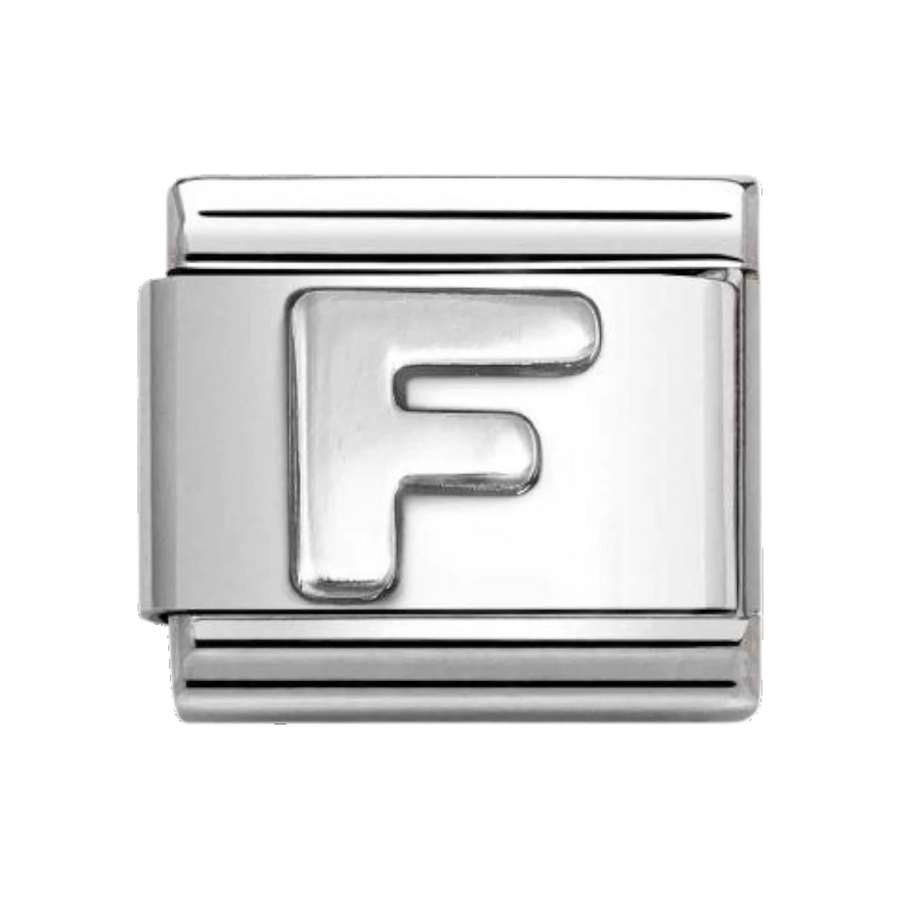 Nomination Classic Oxidised Silver Letter F Charm 330113_06