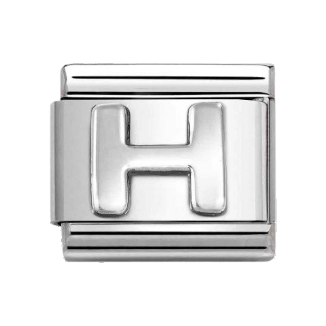 Nomination Classic Oxidised Silver Letter H Charm 330113_08