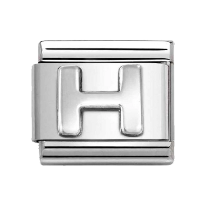 Nomination Classic Oxidised Silver Letter H Charm 330113_08