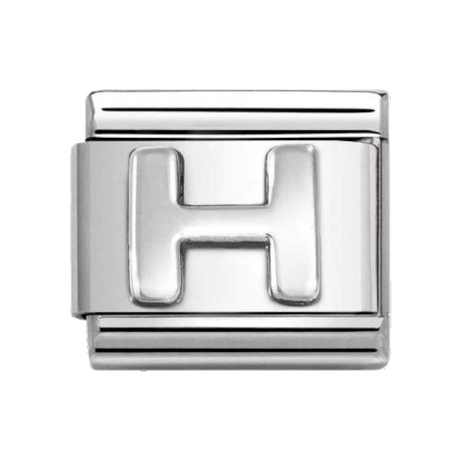 Nomination Classic Oxidised Silver Letter H Charm 330113_08