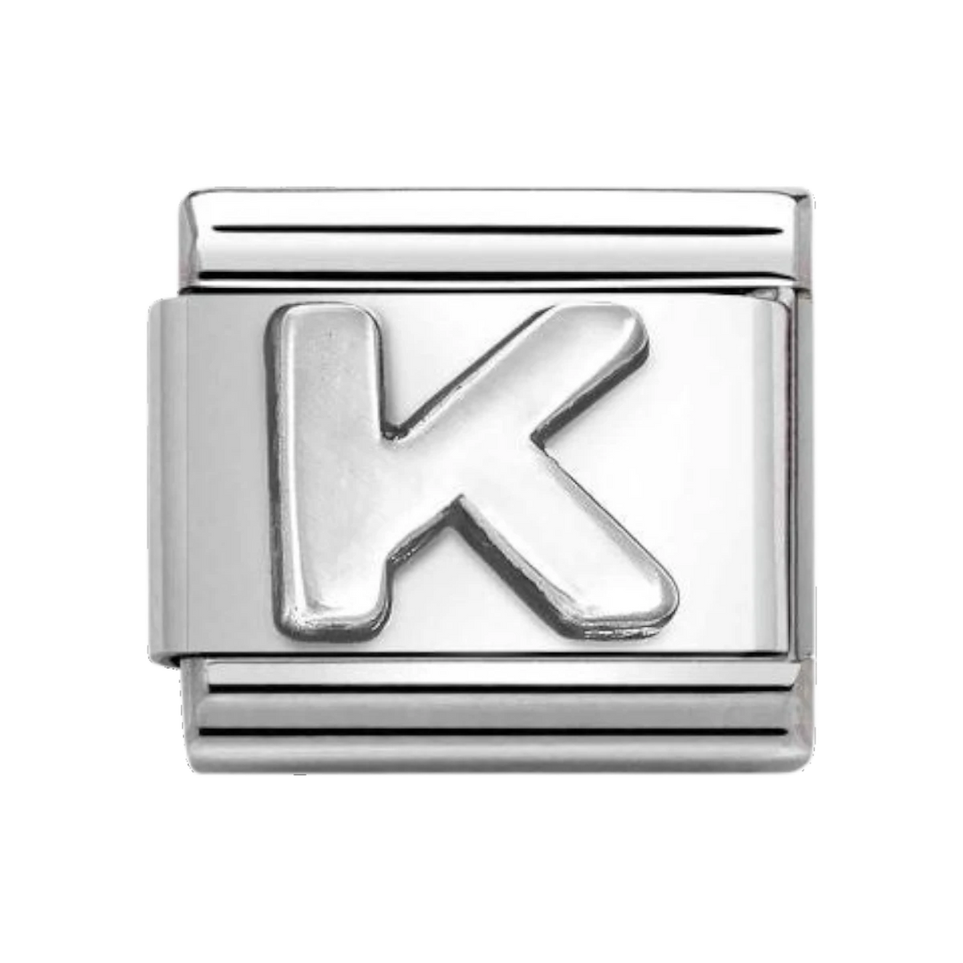 Nomination Classic Oxidised Silver Letter K Charm 330113_11