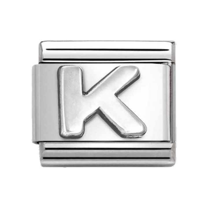Nomination Classic Oxidised Silver Letter K Charm 330113_11