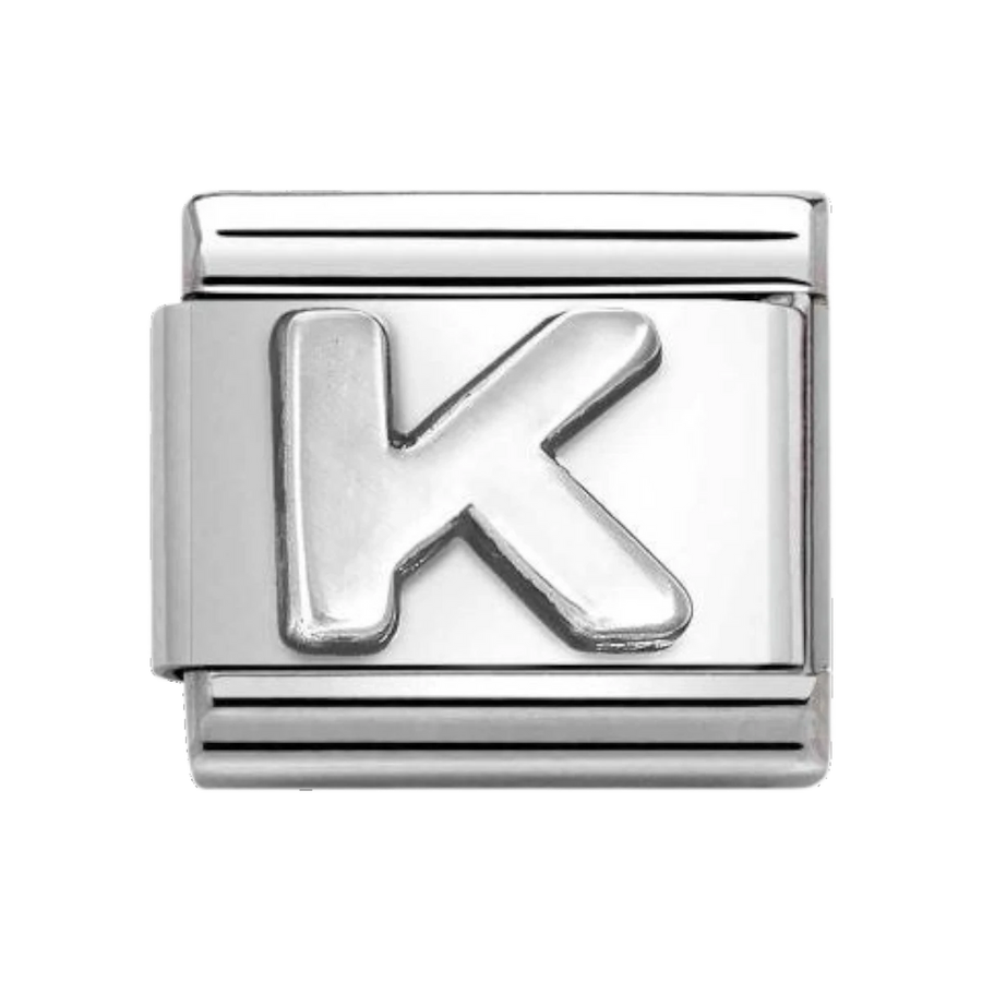 Nomination Classic Oxidised Silver Letter K Charm 330113_11