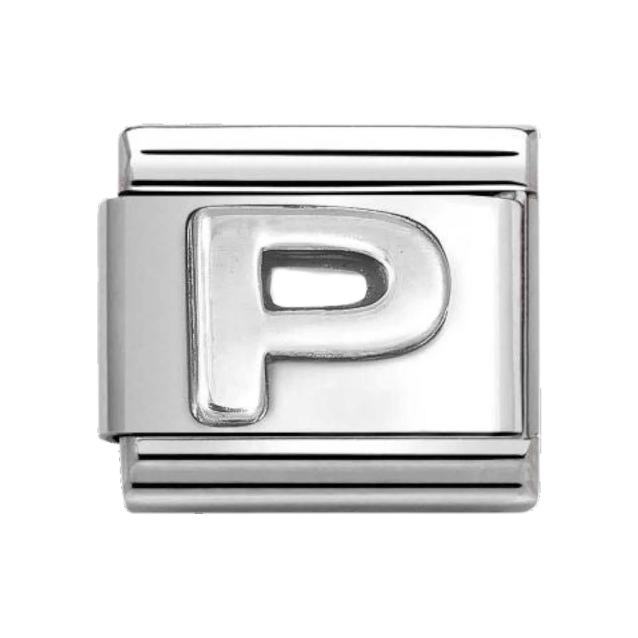 Nomination Classic Oxidised Silver Letter P Charm 330113_16