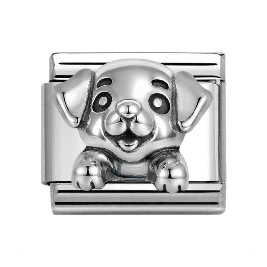 Niche Jewellery Nomination Silver Oxidised Dog Charm