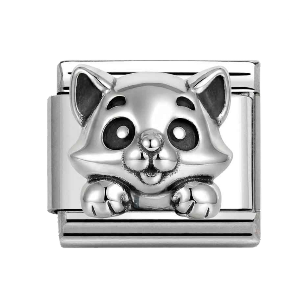 Niche Jewellery Nomination Silver Oxidised Cat Charm