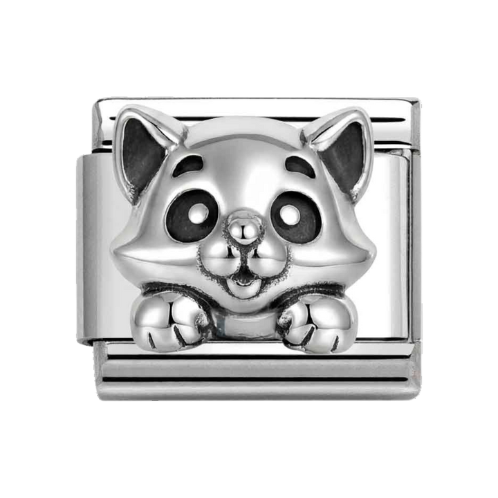 Niche Jewellery Nomination Silver Oxidised Cat Charm