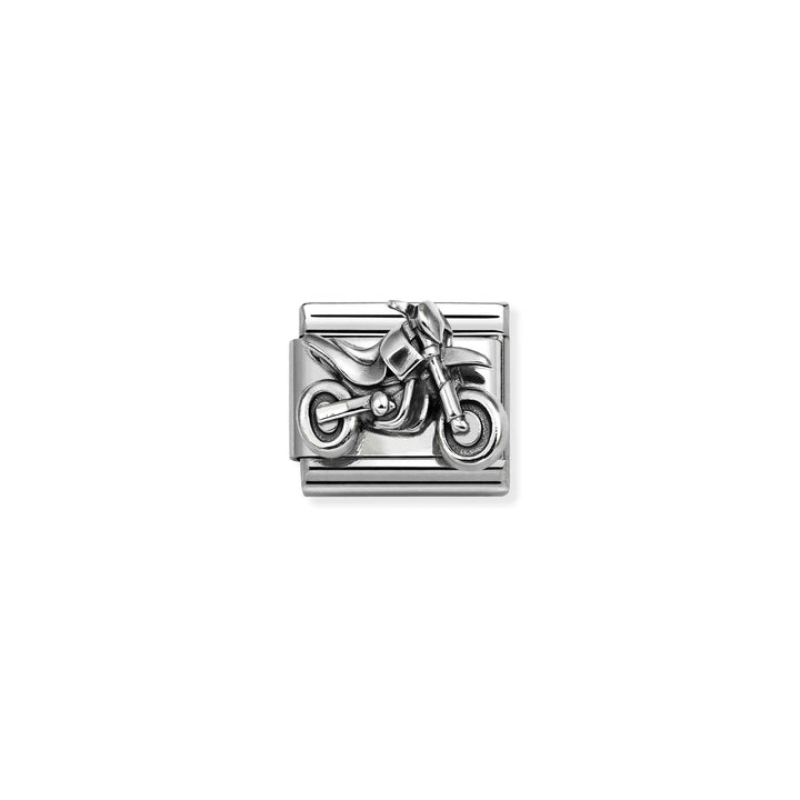 Niche Jewellery Nomination Silver Oxidised Motocross Charm