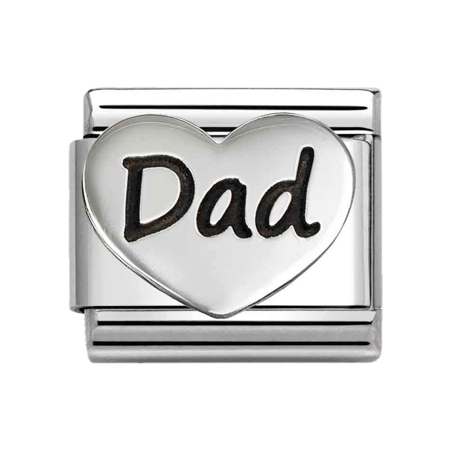 Niche Jewellery Nomination Silver Oxidised Dad with Heart Charm
